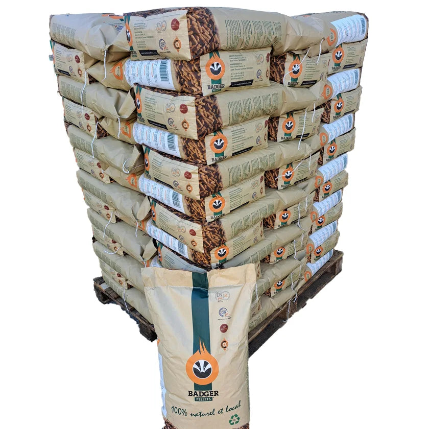 Granulés de bois BADGER – Palette de 65 sacs de 15 kg