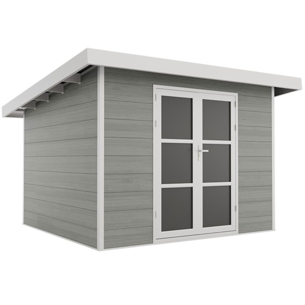 Abri de jardin composite SINTRA 9 m² gris clair – Moderne et résistant
