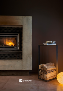 Range-bûches acier noir Arcadia DIXNEUF — Design moderne et robuste