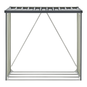 Abri-bûches extérieur acier galvanisé 156×80×152 cm gris anthracite