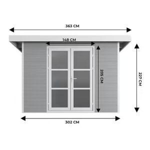 Abri de jardin composite SINTRA 9 m² gris clair – Moderne et résistant