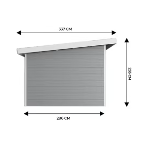 Abri de jardin composite SINTRA 9 m² gris clair – Moderne et résistant