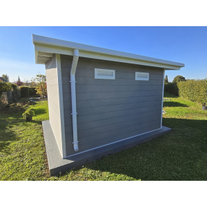 Abri de jardin composite SINTRA 9 m² gris clair – Moderne et résistant