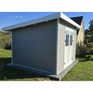 Abri de jardin composite SINTRA 9 m² gris clair – Moderne et résistant