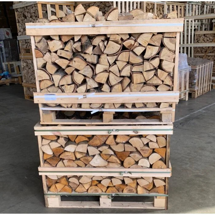 2x Palettes (chêne blanc + Hêtre/Charme) – Bûches de 33 cm