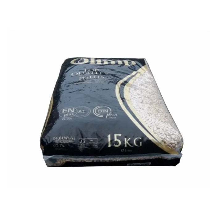 Granulés OLIMP Din+, EN+A1 – Palette de 15 sacs de 15kg