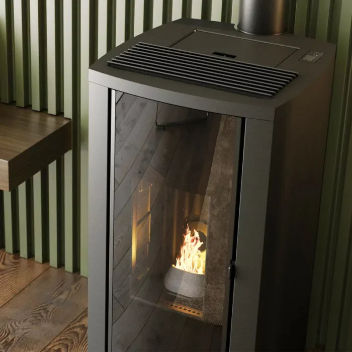 Poêle à granulés étanche (sortie dessus concentrique) Cristallo Silenzio Up – 9,2 Kw